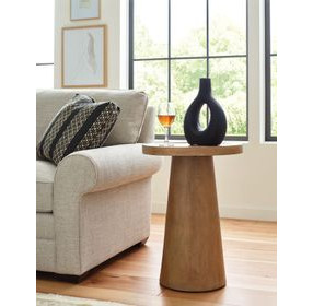 Hidden Treasures Pod Light Stain Round Accent Table