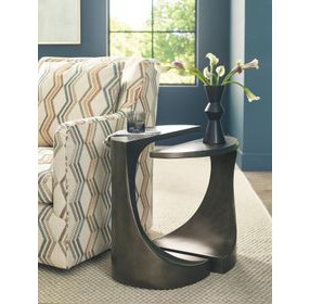Hidden Treasures Gray D Shaped Side Table Set