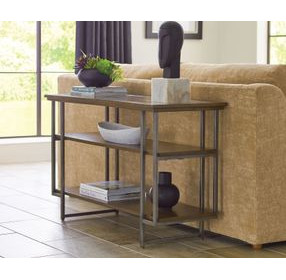 Ingrid Brown and Gray Rectangular Glass Top Console Table