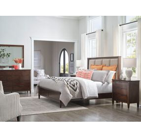 Spectrum Amaretto Queen Upholstered Panel Bed
