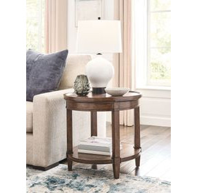 Longham Warm Auburn Oval End Table