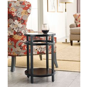 Mackintosh Black Round Glass Top Accent Spot Table