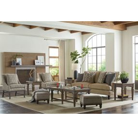 Maribelle Brown Rectangular Storage Ottoman with Nailhead