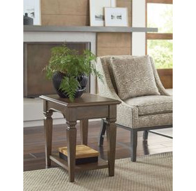 Maribelle Dark Stain Rectangular Chairside Table