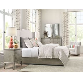 Sharon Gray and Cream Upholstered Queen Panel Bed