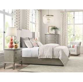 Sharon Gray and Cream Upholstered King Panel Bed