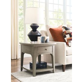 Avery Gray Rectangular End Table with 1 Drawer