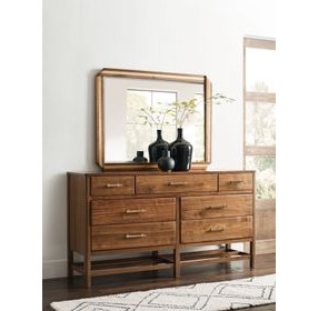 Monogram Walnut Dornoch Medium Stain Rectangular Dresser Mirror