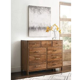 Monogram Walnut Flat Medium Stain 9 Drawer Dresser