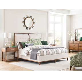 Monogram Walnut Pinehurst Medium Stain Queen Upholstered Panel Bed
