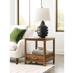 Monogram Walnut Parkway Medium Stain Square End Table