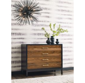 Monogram Walnut Backbay Black and Brown 4 Drawer Accent Chest