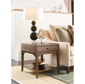 Nicolette Hamilton Auburn Rectangular End Table with 1 Drawer