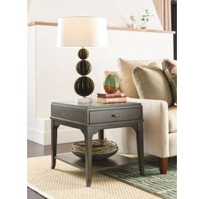 Nicolette Hamilton Charcoal Rectangular End Table with 1 Drawer