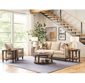 Oliver Hamilton Sepia Round Coffee Table with Casters