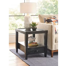 Oliver Hamilton Ebony Rectangular End Table with 1 Drawer