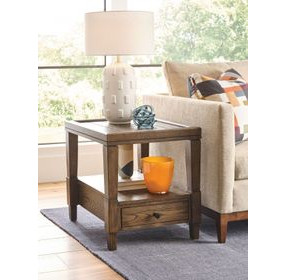 Oliver Hamilton Sepia Rectangular End Table with 1 Drawer