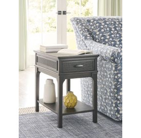 Serra Hamilton Soft Black Rectangular Charging Chairside Table