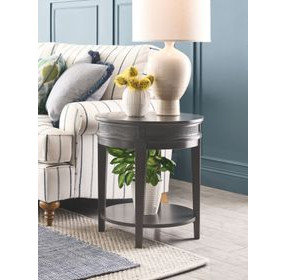 Serra Hamilton Soft Black Round End Table