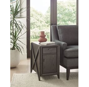 Simon Dark Stain Rectangular Charging Chairside Table