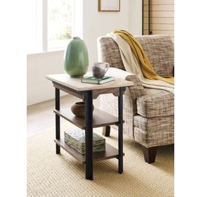 Topaz-Hamilton Topaz Beige and Black Rectangular Chairside Table