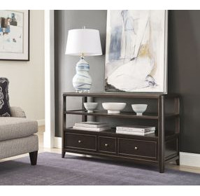 Whitaker Distressed Dark Stain Rectangular Glass Top Sofa Table