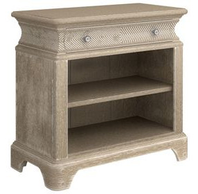 Summer Creek Scrubbed Oak 1 Drawer Open Nightstand with USB Charging