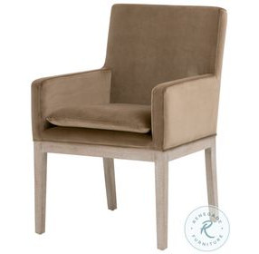 Drake Caramel Velvet Arm Chair