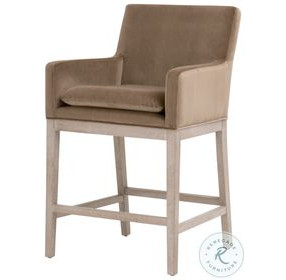 Drake Caramel Velvet Counter Height Stool
