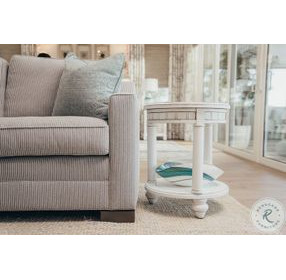 Riviera Blanc Round End Table