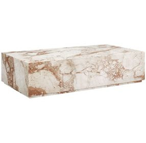 Arlo Cream Breccia Rectangular Marble Top Cocktail Table