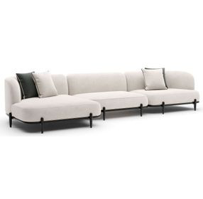 Madera Oatmeal 3 Piece Modular LAF Chaise Sectional with Pillows