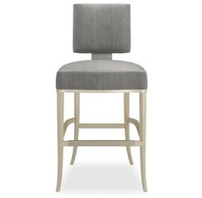 Reserved Seating Pewter Upholstered Counter Height Stool