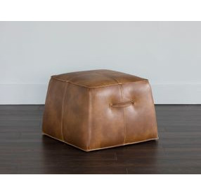Aspen Tobacco Tan Upholstered Square Ottoman