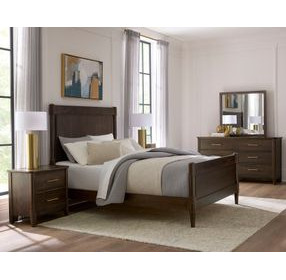 Nordhaven Nordic Walnut Poster Bedroom Set