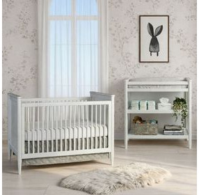 Modern Nursery White Convertible Crib