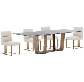 Counter Balance Smoked Bronze and Brushed Gold Dining Room Set
