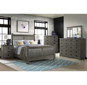 Oak Park Pewter King Panel Bed