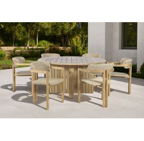 Sedona Natural Round Outdoor Dining Room Set