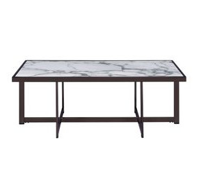 Kayley White Rectangular Sintered Stone Ocassional Table