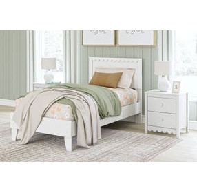 Hallityn Matte White Twin Panel Headboard