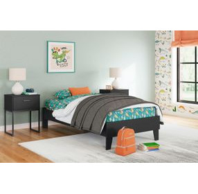 Socalle Matte Black Twin Platform Bed