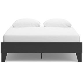 Socalle Matte Black Queen Platform Bed