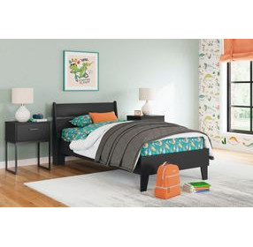 Socalle Matte Black Twin Panel Headboard