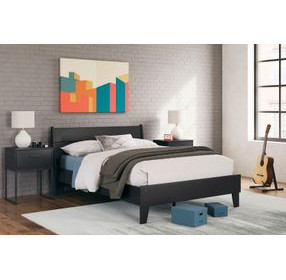 Socalle Matte Black Full Panel Headboard