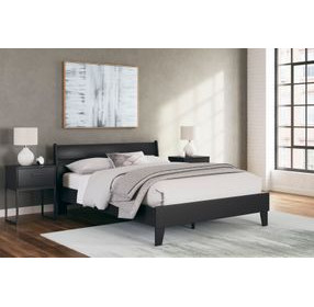Socalle Matte Black Queen Panel Headboard