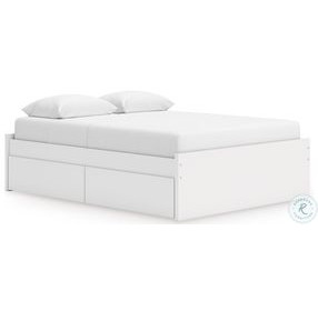 Onita White Platform Bedroom Set with 1 Side Storage