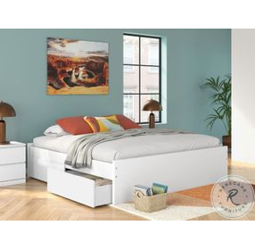 Onita White King Platform Bed with 2 Side Storage