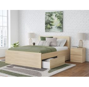 Onita Natural Full Panel Platform Storage Bed with 4 Drawers