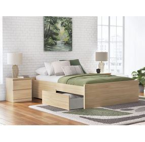Onita Natural Queen Platform Storage Bed with 4 Drawers